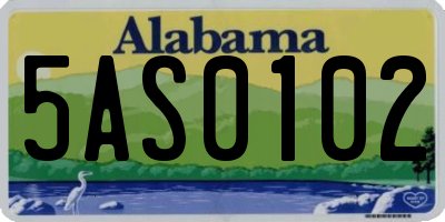 AL license plate 5AS0102