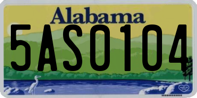 AL license plate 5AS0104