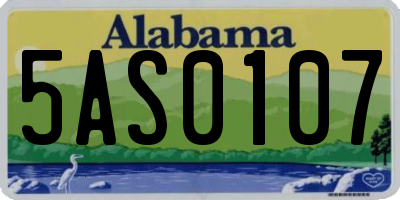 AL license plate 5AS0107