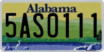 AL license plate 5AS0111