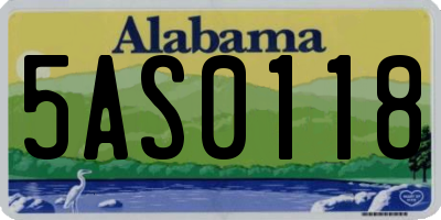 AL license plate 5AS0118