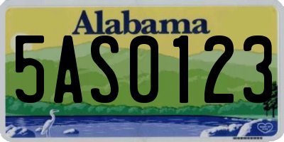AL license plate 5AS0123
