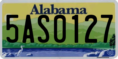 AL license plate 5AS0127