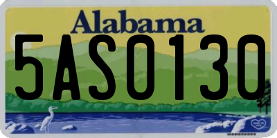 AL license plate 5AS0130
