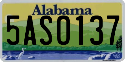 AL license plate 5AS0137