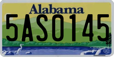 AL license plate 5AS0145