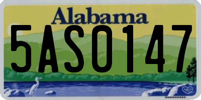 AL license plate 5AS0147