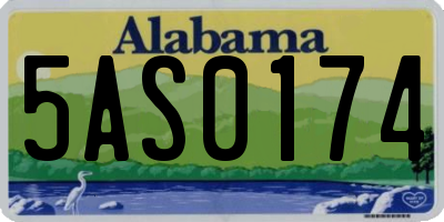 AL license plate 5AS0174