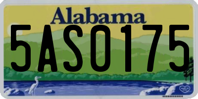 AL license plate 5AS0175