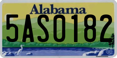 AL license plate 5AS0182
