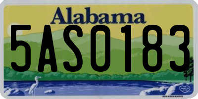 AL license plate 5AS0183