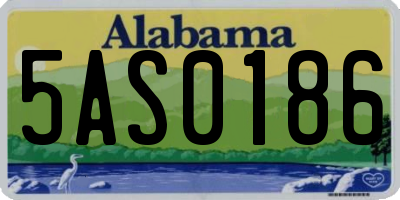 AL license plate 5AS0186