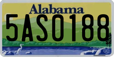 AL license plate 5AS0188
