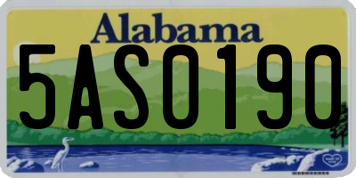 AL license plate 5AS0190