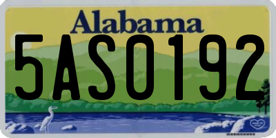 AL license plate 5AS0192