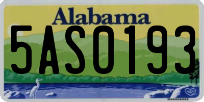 AL license plate 5AS0193