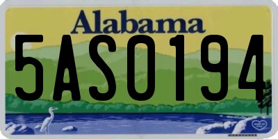 AL license plate 5AS0194