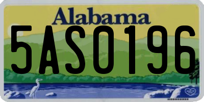AL license plate 5AS0196