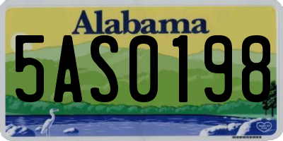 AL license plate 5AS0198