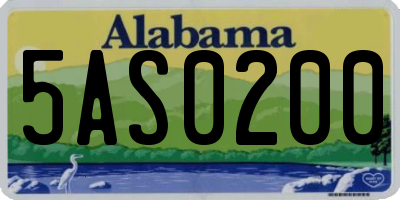 AL license plate 5AS0200