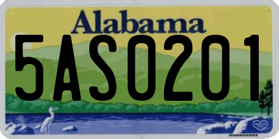 AL license plate 5AS0201