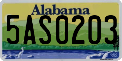 AL license plate 5AS0203