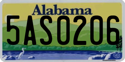 AL license plate 5AS0206