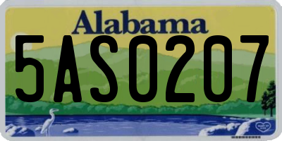 AL license plate 5AS0207