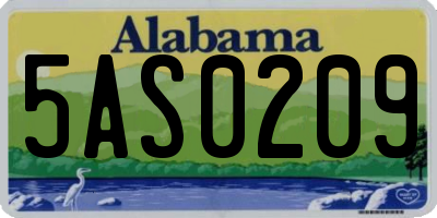 AL license plate 5AS0209