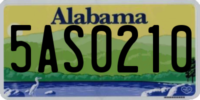 AL license plate 5AS0210