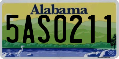 AL license plate 5AS0211