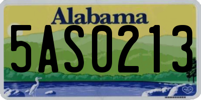 AL license plate 5AS0213