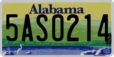 AL license plate 5AS0214