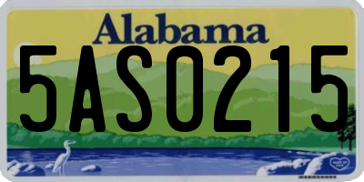 AL license plate 5AS0215