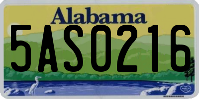 AL license plate 5AS0216