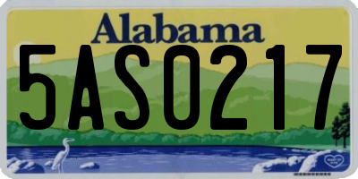 AL license plate 5AS0217