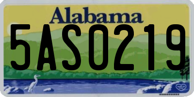 AL license plate 5AS0219
