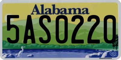 AL license plate 5AS0220