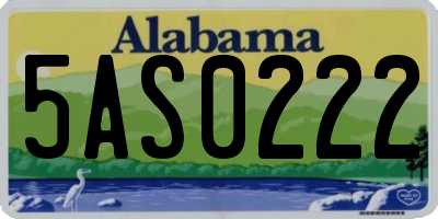 AL license plate 5AS0222