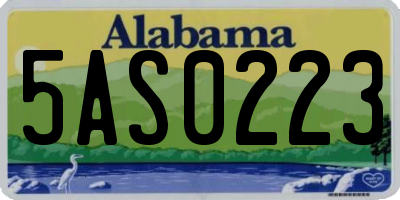AL license plate 5AS0223