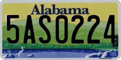 AL license plate 5AS0224