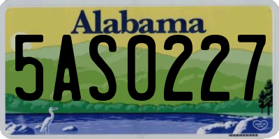 AL license plate 5AS0227
