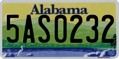 AL license plate 5AS0232