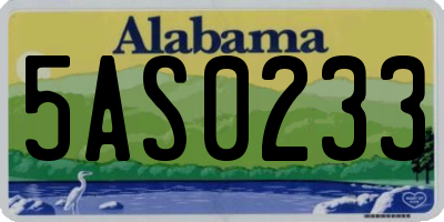 AL license plate 5AS0233
