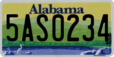 AL license plate 5AS0234