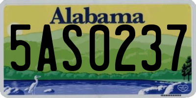 AL license plate 5AS0237