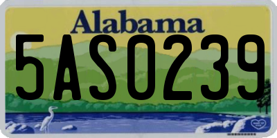 AL license plate 5AS0239