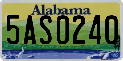 AL license plate 5AS0240