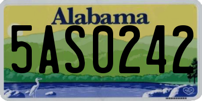 AL license plate 5AS0242