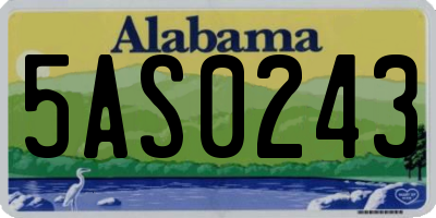 AL license plate 5AS0243